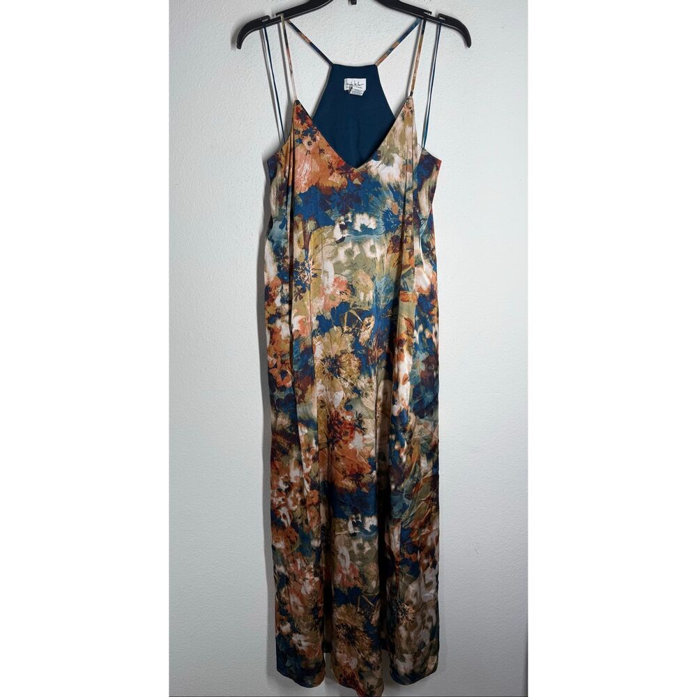 Nicole Miller New York Floral Maxi Dress Size S Sleeveless Strappy Boho - Picture 2 of 16